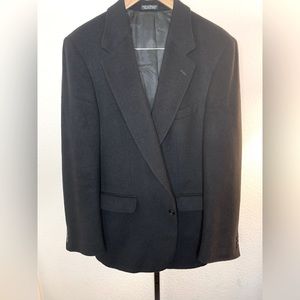 Camel Hair Blend Men’s Blazer Jacket in Black